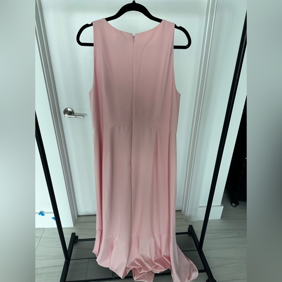 Worn Once Good Condition | Adrianna Papell Cascade Crepe Gown| Pale Shell| 18W - Picture 2 of 5